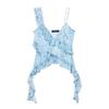 2025 Nuevo Estilo de Verano Estilo Europeo y Americano Sexy Ajustado Asimétrico Decorativo en Capas Tul Estampado Tirantes para Mujer