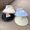 Chapéu de Proteção Solar Infantil com Faixa de Cabeça, Chapéu de Sol de Coelho de Desenho Animado, Chapéu Aberto Fofo e Versátil para Meninos e Meninas