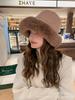 Versión coreana de gorro de pescador cálido y peludo oversize que rueda, combina con todo, cara pequeña, invierno, cálido, gorro peludo, gorro para cabeza grande