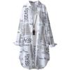 Nueva camisa de longitud media para mujer, diseño artístico de moda, estampado de letras, suelta, combinable, ropa de protección solar, cárdigan, abrigo