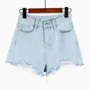 Shorts Jeans Plus Size Spice Girls Feminino Verão Fino Meninas Cheinhas Cintura Alta Emagrecedor Tamanho Pequeno Rasgado Perna Larga em A Hot Pants