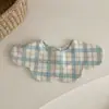 Babero de Saliva para Bebé Primavera y Verano Nuevo Estilo Japonés Floral Algodón Puro Clase A Doble Cara Babero Estilo Pétalo para 1-2 Años