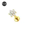 Aretes G23 de Titanio para Labio con Zirconio Flor de Ciruelo Rosca Interna Flor Joyería para Perforación Humana Aretes para Tragus