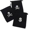Bolsa de cordón Pirata Accesorio Calavera Halloween Juguete Pirata Monedas de Plástico Bolsa de Tela Decoración Directo de Fábrica