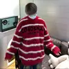 Suéter Tricô Melard Color Block Listrado Masculino Marca Trendy Letras Suave Outono Inverno Suéter Atacado Fábrica Transfronteiriça