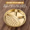 Plato para Salsa Filtrador de Aceite Estilo Coreano, Plato Dividido de Acero Inoxidable para Salsas, Plato para Barbacoa, Barbacoa de Olla Caliente, Plato Dorado para Salsa, Salsa para Dipear