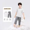 Pijama de Verano para Niños Zuoxi Ropa de Casa de Tencel para Niños 2026 Otoño Nuevo Conjunto de Ropa de Otoño para Niños Grandes