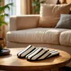 Pantuflas de Algodón a Rayas Cuadradas de Lujo Ligero Estilo Coreano para Mujer, Adecuadas para Todas las Estaciones, Pantuflas de Piso Universales