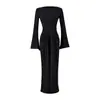 Saia Justa Doce e Feminina, Vestido Feminino de Lã de Um Ombro Multi-Uso com Cadarço, Saia Longa de Garota Popular
