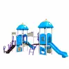 Escorregador combinado infantil para área externa, equipamento de diversão grande para parques residenciais, escorregador plástico de torre dupla, brinquedo de estrutura de escalada