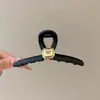 Pinza para el cabello de lujo de alta gama en color marrón, tamaño grande nuevo para cabello grueso, pinza de tiburón para recogidos en la parte posterior de la cabeza, accesorio para el cabello de uso diario
