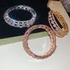 Pulseira Aberta de Zircônia Redonda Super Flash de Três Camadas Pulseira de Design de Nicho Transfronteiriça Europeia e Americana Pulseira de Luxo Leve de Alta Qualidade