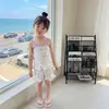 Conjunto de Pijama de Shorts con Tirantes Estampado Floral Lindo Estilo Nuevo Verano 2026 para Niñas, Fresco y Cómodo para Bebés Niñas