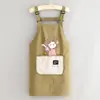 Delantal Impermeable de Dibujos Animados Uso Doméstico de Cocina Cubierta de Manga Limpiable Ropa para Mujer Puesto de Catering Ropa de Trabajo de Manga Larga Impresión de Logotipo