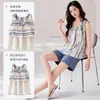 Pijama de Algodão Puro Estilo Novo 2026 com Bojo para Mulheres, Conjunto Vestido com Shorts Vestível de Verão, Adequado para Uso em Casa e ao Ar Livre