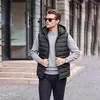 Chaleco ligero con capucha de plumón y algodón para hombre, nueva chaqueta chaleco cálida casual de negocios para otoño e invierno