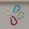Pendientes Orientales con Forma de Calabaza Fulu Aguja de Plata 925 Esmalte de Alto Brillo Goteo de Aceite Pendientes Elegantes Versátiles y Atmosféricos