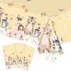 Nuevo Set de Decoración para Fiesta de Flores y Animales para Vajilla de Fiesta de Cumpleaños, Mantel, Platos de Papel, Vasos de Papel y Servilletas