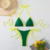 2026 Nuevo Estilo Europeo y Americano Bloque de Color Amazon Comercio Exterior Traje de Baño, Bikini de Dos Piezas con Atar, Vestido de Playa para Mujer, Bikini para Aguas Termales