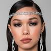 Corrente de cabelo com corda elástica de strass, nova moda transfronteiriça, faixa de cabelo nupcial simples europeia e americana, corrente corporal feminina