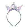 Tiara de Cabelo Infantil Mais Vendida na Fronteira, Grampos de Cabelo com Lantejoulas, Acessórios de Cabelo de Coroa Colorida para Festa de Aniversário, Acessórios Fofos para Bebê, Tiaras