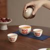Juego de Té de Viaje de Vidrio Traje Una Tetera Tres Tazas Bolsa Portátil Ceniza de Planta Taza Expresa Kung Fu al Aire Libre Cerámica Regalo