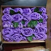 Suministro directo de fábrica Caja de regalo Amazon Rosa de simulación de 8 cm Más hoja Cabeza de flor de espuma PE europea