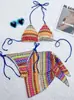 2025 Comercio Exterior Amazon Europeo y Americano Sexy Traje de Baño Sexy de Tres Puntos para Mujer Bikini de Playa Dividido Traje de Baño Transfronterizo