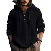 Moletom com Capuz de Algodão e Linho Manga Longa Casual Cor Sólida Tendência Hoodie Transfronteiriço Estilo Casual Levemente Maduro Casual Simples