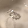 Anillo Wave Cepillado Estrella Explosión Diamante Azul Lujo Accesible Nicho Gama Alta Anillo Dedo Índice Joyería de Mano Nueva Ajustable Abierto para Mujeres
