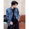 Chaqueta de mezclilla de diseño retro americano transfronterizo para hombre, marca de tendencia nueva para primavera y otoño, chaqueta de motociclista elegante de alta gama
