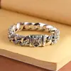 Rei Veado Dourado Corrente de Tanque de Prata S925 Personalidade Retrô Nicho Versão Larga Pixiu Cruz Grossa Pulseira Masculina Europeia e Americana