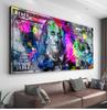 Moderno popular colorido cem dólares pintura em tela arte de rua abstrato pôster imagem decoração para casa pintura núcleo