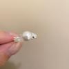 Anillo de perla de circón para mujer, conjunto de dos piezas con apertura ajustable, estilo francés apilado, elegante y moderno anillo de dedo de alta calidad de celebridad de Internet.