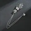 Terno Personalizado Masculino com Insígnia de Franja, Joias de Instrumento Guitarra, Broche de Corrente, Acessórios de Broche de Bola Torcida