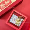 Chaveiro Pingente Cavalo da Fortuna Dourado 2026 com Folha de Ouro e Pingente de Cavalo de Ouro Puro Corrente de Celular do Zodíaco Pingente do Ano do Cavalo