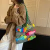 Bolsa Tote de Tricô da Moda Outono 2026 Transfronteiriça para Mulheres, Design Fofo de Peixinho, Bolsa de Ombro com Grande Capacidade