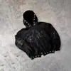 Sudadera holgada de diseño con ojales estilo oscuro para otoño e invierno para mujer, sudadera Harajuku estilo hip-hop para hombre, chaqueta negra