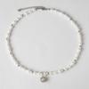 Collar de perlas de cáñamo gris Zhenduo para mujer, colgante de circón de azúcar simple, de lujo, de alta gama, cadena de clavícula, novedad de verano