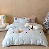 Toalha de Algodão de Fibra Longa Estrela de Desenho Animado Conjunto de Quatro Peças Bordado Lençóis de Algodão Puro Capa de Edredom Cama Lençóis de Cama Roupa de Cama Animal Cachorro