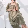Novo Pijama de Algodão e Seda Fino para Primavera 2026 para Mulheres, Longo Acima do Joelho, Loungewear Casual Solto de Alta Qualidade para Gestantes