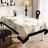Toalha de Mesa Estilo Francês, Impermeável, à Prova de Óleo, Lavável, Retangular, Resistente ao Calor, Capa para Mesa de Jantar, Luxo Leve, Sensação de Alta Qualidade, Capa de Mesa de Café de PVC