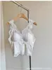 1371# Camisola Base Renda Francesa Coreana Desejo Puro Roupa Íntima Sexy Suave Roupa Externa Sutiã de Tiras com Bojo