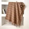 Bufanda de Imitación Cachemir Estilo Coreano para Viajes con Hebilla de Herradura para Mujer, Calentador de Cuello Largo Cálido con Borlas para Combinar con Abrigos y Chalinas, En Stock