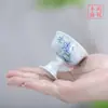 Yue Rui Carrillón Azul y Blanco Pintado a Mano Taza Maestra Femenina Taza de Té Suministro para el Hogar Taza de Mesa Taza Alta China de Una Taza