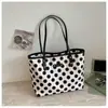 Bolso grande de moda de lunares transfronterizo para mujer, nuevo bolso tote casual de gran capacidad, versátil para ir al trabajo, moderno bolso de hombro y para el antebrazo
