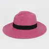 2026 Sombrero de Paja Verano Ala Ancha Sombrero Panamá de Rafia Hebilla Cuadrada Sombrero para el Sol Exterior Transpirable Sombrero de Sol de Paja de Papel Protección Solar