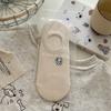 Calcetines Songmu Crema Cachorro de Dibujos Animados Tridimensional Bordado Calcetines Barco Coreanos Color Sólido Antideslizantes Invisibles Algodón Sin Costuras