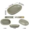 Vajilla estilo hot pot Shanhuansanshanshan, plato de tres crujientes de verduras, plato en forma de barco de hongo enoki con imitación de veta de madera