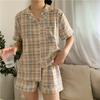 Sudeste Asiático Verão Popular Listrado Cão Canela Pijama Feminino Desenho Animado Estudantes Exportação Transfronteiriça Roupas de Casa